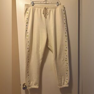 Pink brand daisy trim joggers